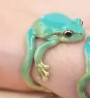 Frog Ring Finger Wrap Enamel Ring