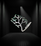 Green Leaves Tree of LIfe 925 Silver Ring