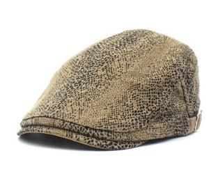 26 Flat Snake Pattern Brown Cap Hat