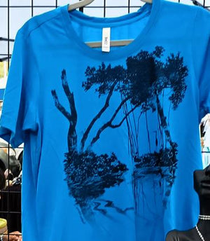 Heron Mangroves Sapphire Blue Ladies T-Shirt