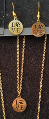 I Love Dogs Necklace Earrings Set
