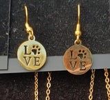 I Love Dogs Necklace Earrings Set