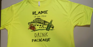 Blame Drink Package Mens Beer Bottle Shark T-Shirt
