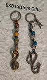 Beaded Brass Reptile Keychains