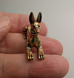 Anubis Small Egyptian Dog God brass figurine