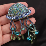 Jelly fish rhinestone brooch lg