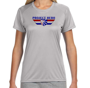 Project Hero Honor Ride Ladies Grey Performance T-Shirt