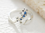 Lizard Blue CZ Sterling Silver Ring