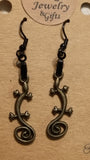 Lizard Gecko Bronze Dangle Earrings