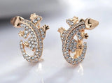 Lizard  Earrings White Cubic Zirconia (CZ) Rose Gold Plated