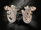 Elegant Lizard Cubic Zirconia Rose Gold plated Stud Earrings