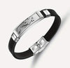 Gecko Stainless Steel rubber Bracelet