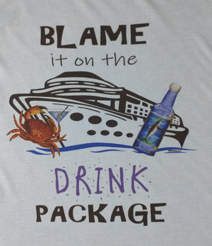 Blame Drink Package Men's Shark Beer Bottle Gray T-Shirt