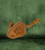 Leather Mouse Pouch Zippered Coin Purse Small