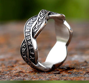 Ornate Twist Band Celtic Ring Stainless Steel