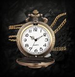 BKB Custom Gifts antique bronze alloy pocket watch with an octopus design and a classic white clock face