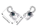 Scorpion Rainbow CZ Earrings Sterling Silver