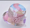 Ladies Flower Multi Color Sheer Bow Side