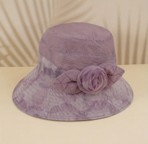 sheer Ladies Flower Sun Hat Pink