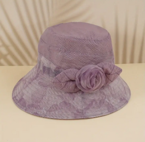 Sheer Ladies Flower Sun Hat Pink