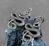 Snake Squiggle Head Up Earrings Stainless Steel