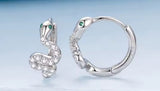 Snake Earrings Cubic Zirconia Squiggle  Sterling Silver