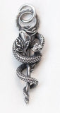 Snakes Entwined on Rose Necklace Stainless Steel