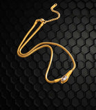 Snake Head Necklace Cubic Zirconia 18K Gold on Stainless Steel