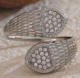 Snake Ring Zirconia Heart 18K PVD Stainless Steel YH6