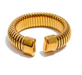Snake Rope Coil Wrapped Ring 18K Gold PVD Stainless Steel