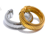 Snake Rope Coil Wrapped Ring 18K Gold PVD Stainless Steel