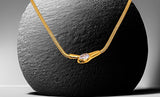 Snake Head Necklace Cubic Zirconia 18K Gold on Stainless Steel