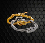 Snake Chain Knotted Flat Bracelet Stainless Steel
