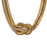 Snake Chain Knotted Flat Bracelet Stainless Steel