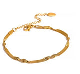 Snake Twist Chain Necklace and Bracelet 18K Gold PVD on Stainless Steel