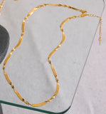 Snake Twist Chain Necklace and Bracelet 18K Gold PVD on Stainless Steel