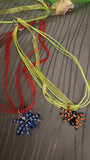 Spider Beaded Fun Ribbon Necklace