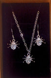Delicate Spider Crystal Necklace Earrings Set
