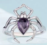 Spider Ring Sterling Silver Purple Zircon