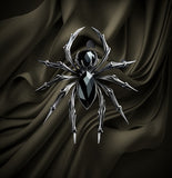 Spider Black Sleek Brooch Lg