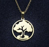 Tree of Life Necklace Goldtone Stainless Steel