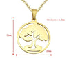 Tree of Life Necklace Goldtone Stainless Steel