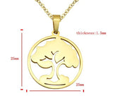 Tree of Life Necklace Goldtone Stainless Steel