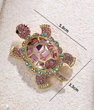Turtle Beautiful Rhinestone Brooch Pin