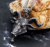 Ram Goat Head Viking Necklace Ring Stainless Steel