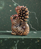 BKB Custom Gifts cute standing brass dragon figurine with detailed scales and spikes for tabletop decor