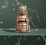 BKB Custom Gifts cute standing brass dragon figurine with a friendly expression, perfect for tabletop decor.