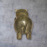BKB Custom Gifts antiqued brass hippo figurine, 2.4" long, with a textured, aged patina.
