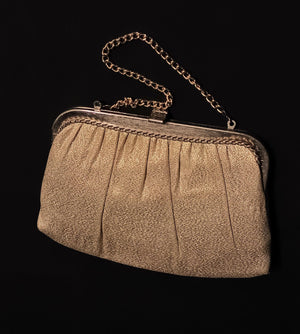 Vintage shimmery Cocktail Purse, soft gold color