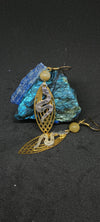 Snake Gold long drop earrings